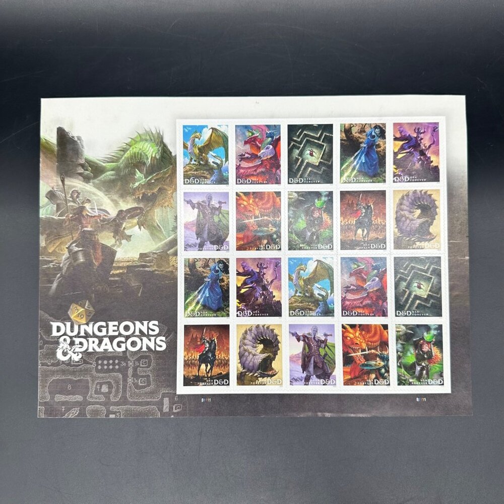 Dungeons & Dragons 2023 USPS Forever Stamps Sheet of 20 Medieval Fantasy